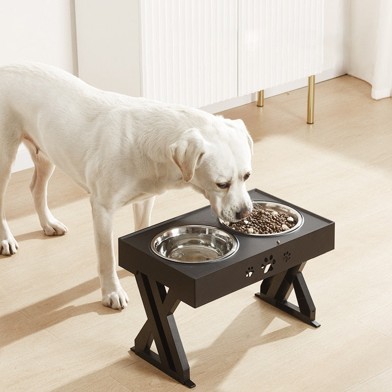 Greens Dual Dog Food Bowl Adjustable